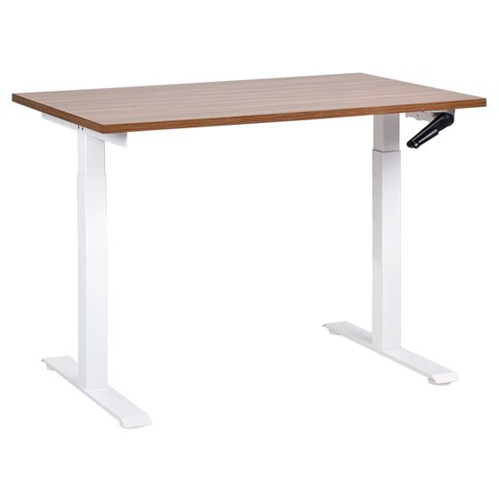 Manuelt justerbart hæve sænkebord DESTINES 120 cm 72 cm Brun/hvid