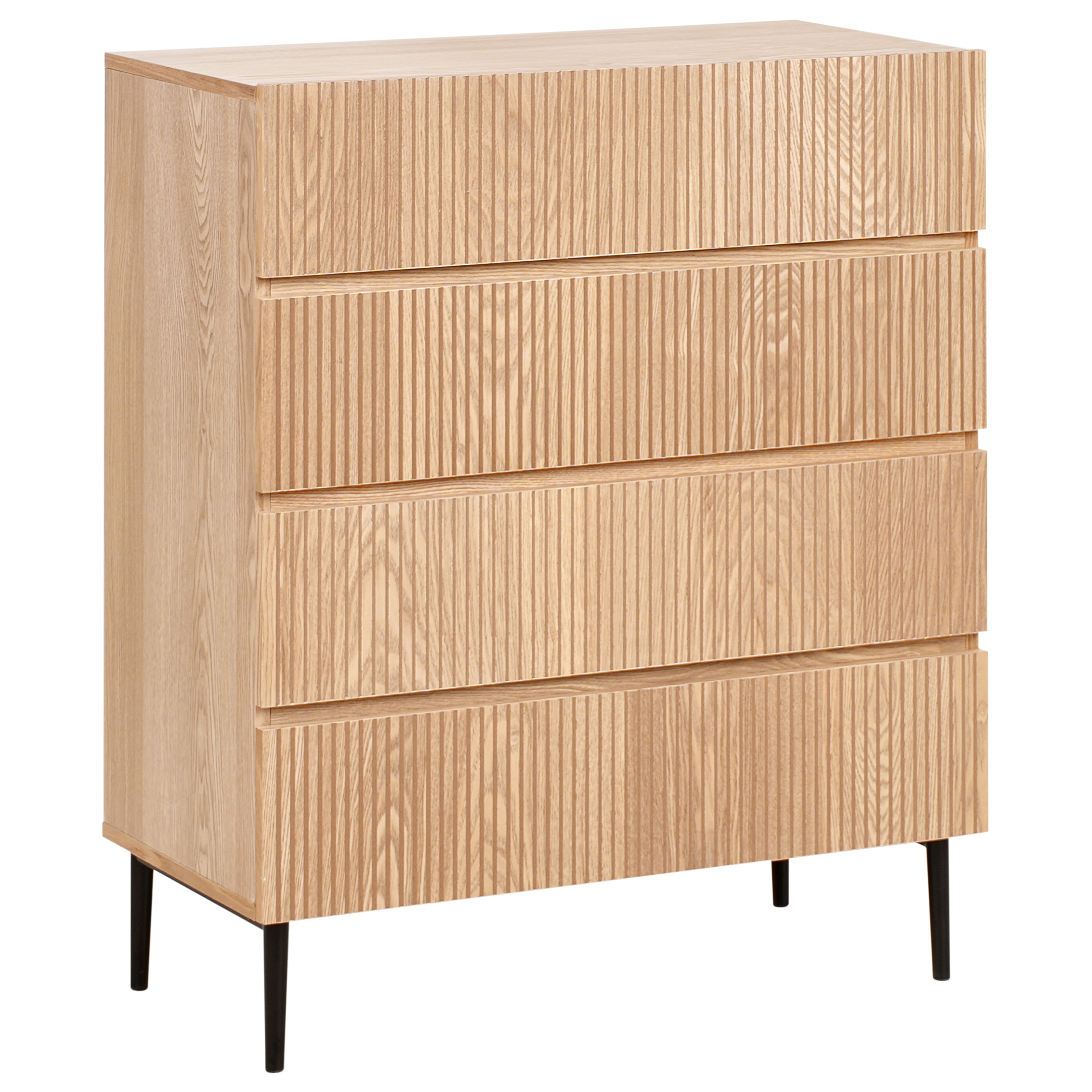 4 skuffers kommode BLYTHE Naturlig ask