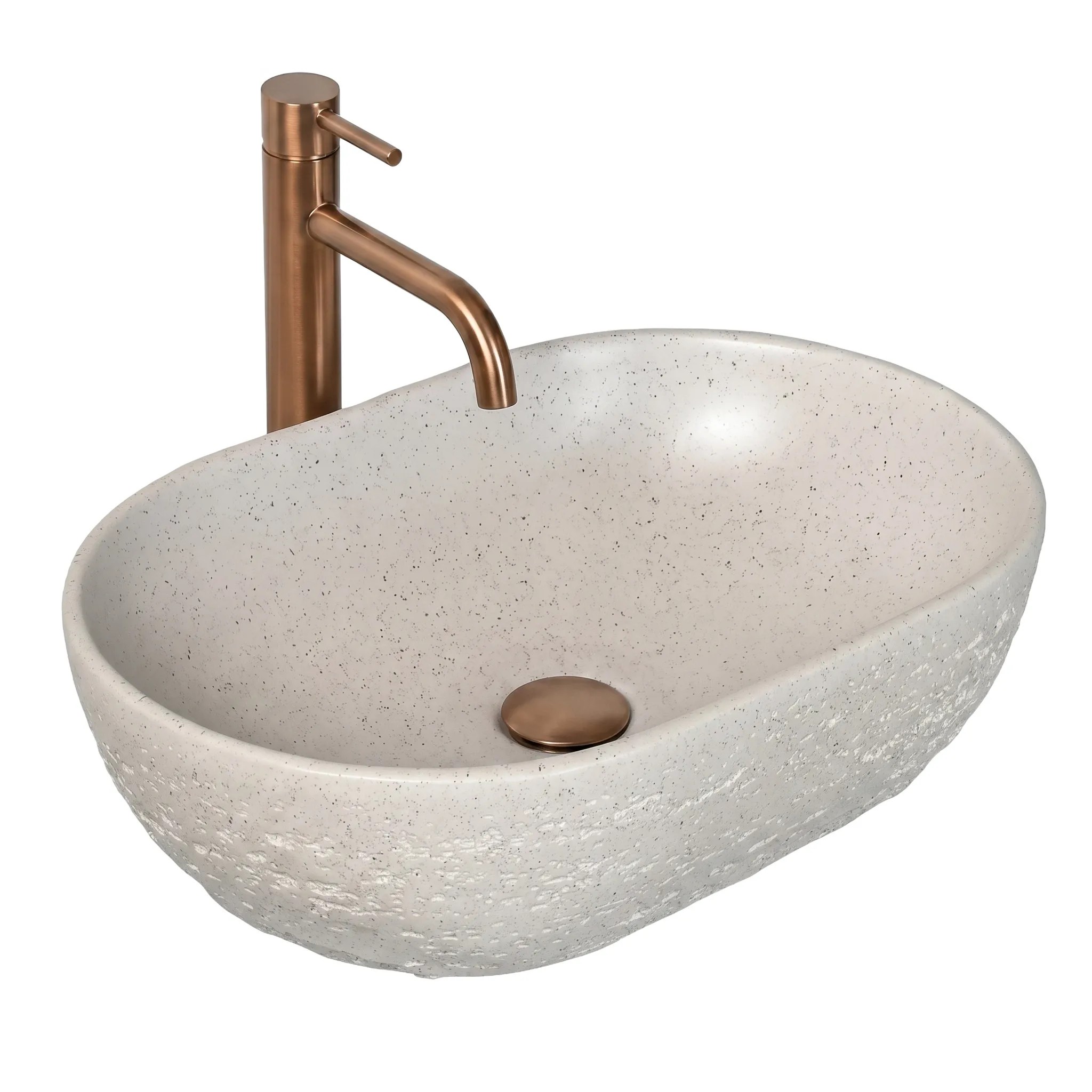 REA bordmonteret håndvask Mira Greige Beige, 37,5x25,5x12cm