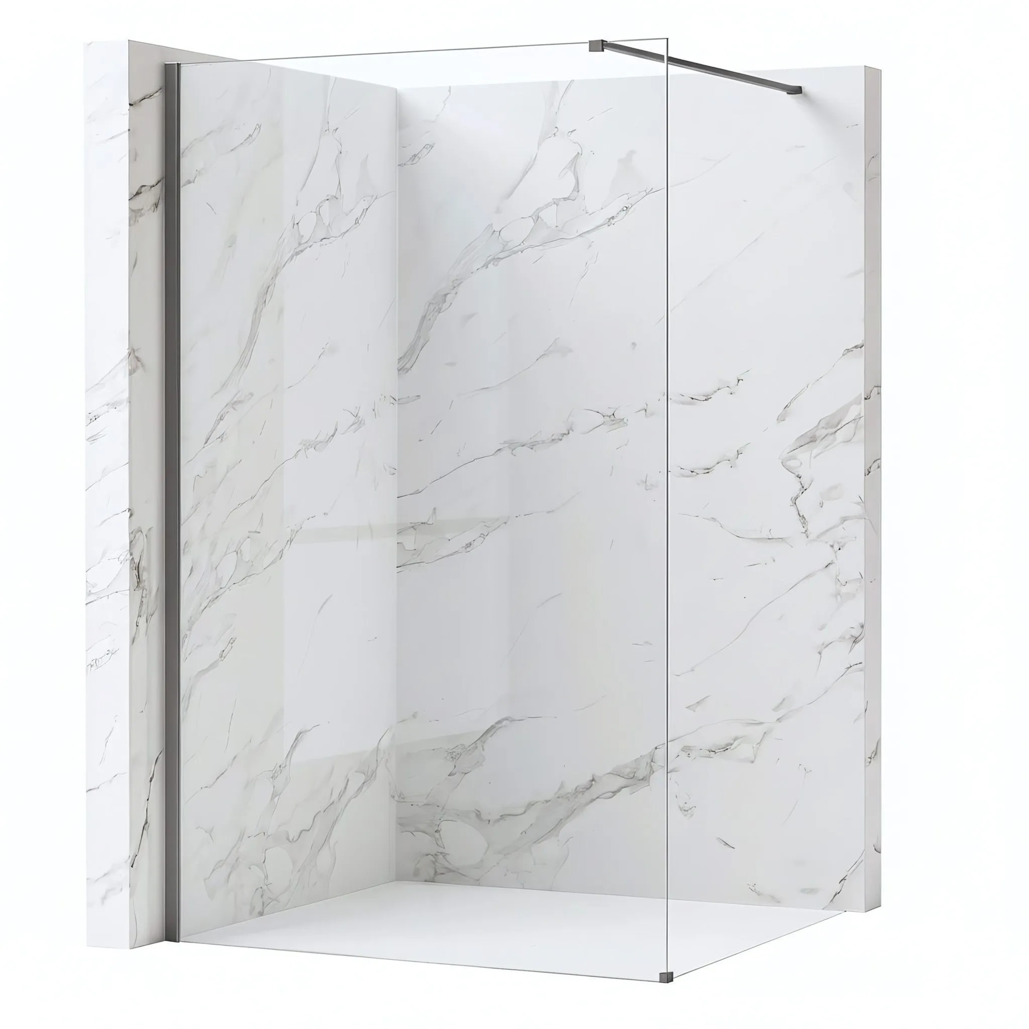 REA brusevæg Flexi Transparent 110 Titan, 120x110x195cm