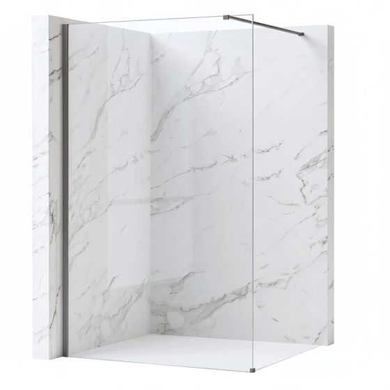 REA brusevæg Flexi Transparent 110 Titan, 120x110x195cm