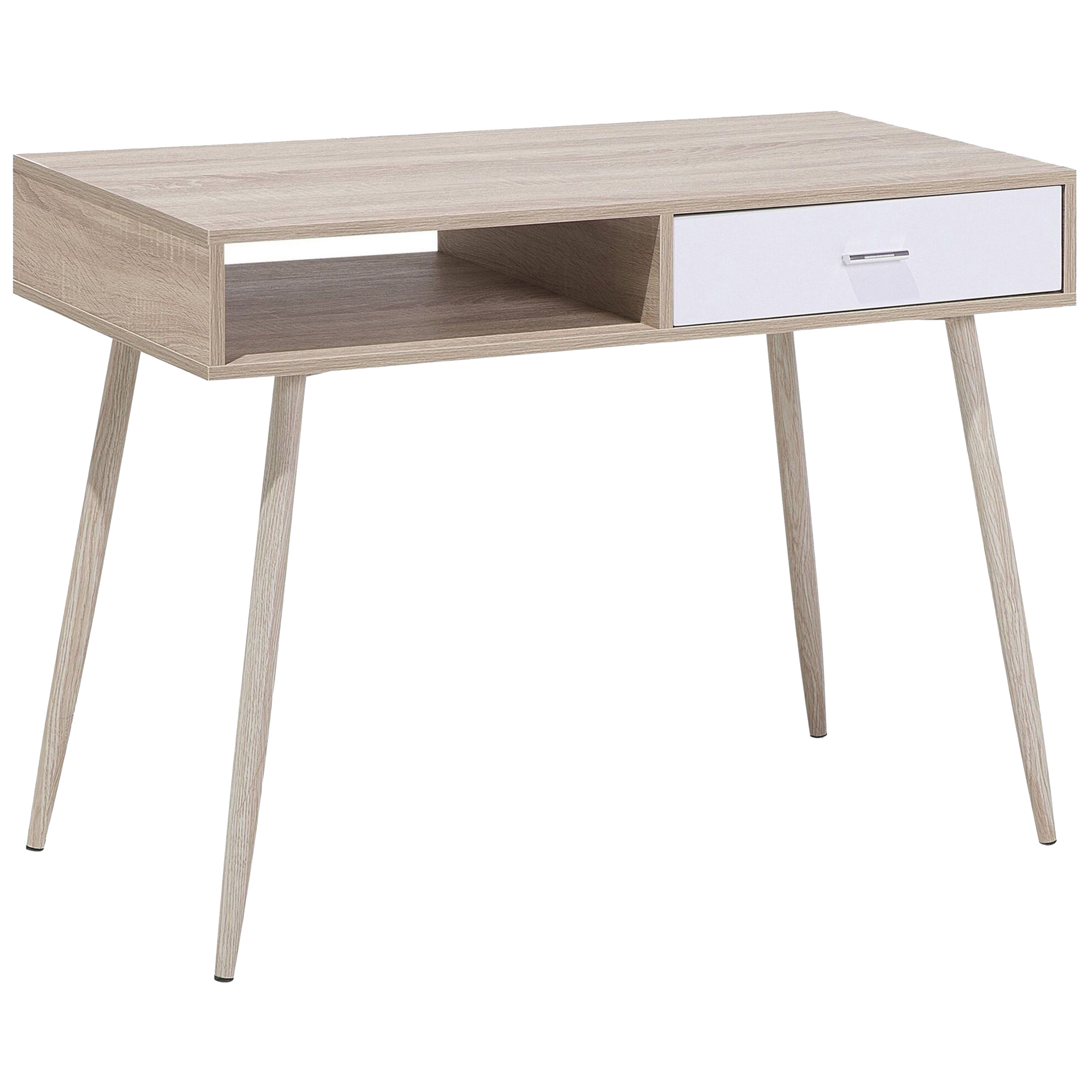 Skrivebord DEORA 100 cm 48 cm med skuffer Lysebrun