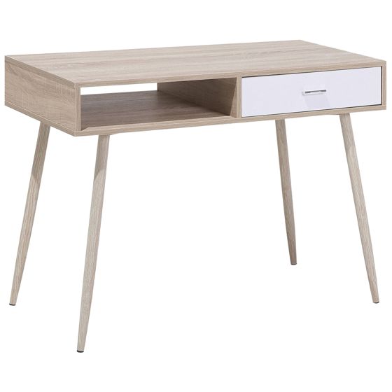Skrivebord DEORA 100 cm 48 cm med skuffer Lysebrun