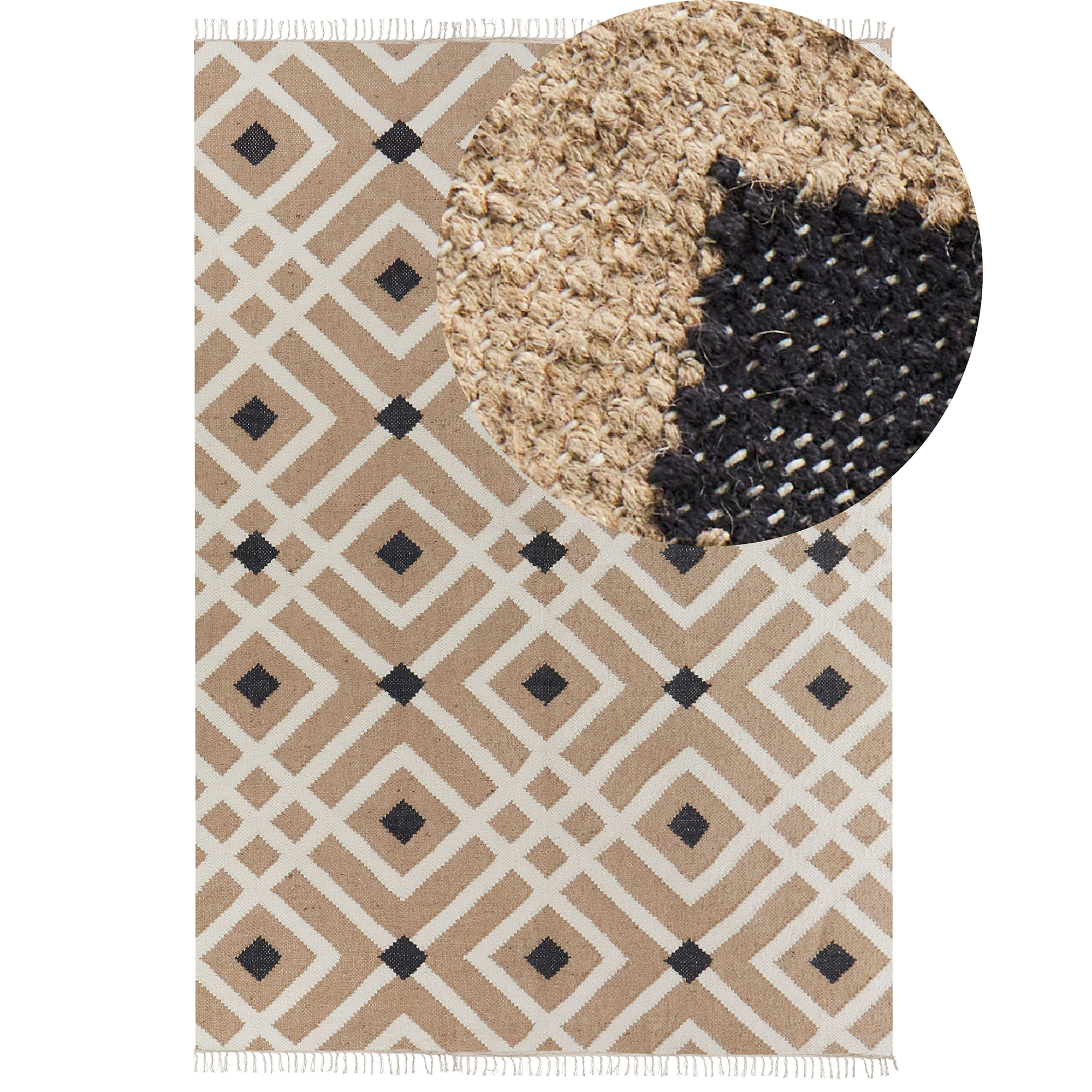 Gulvtæppe ESENCIK Beige 160 x 230 cm Jute