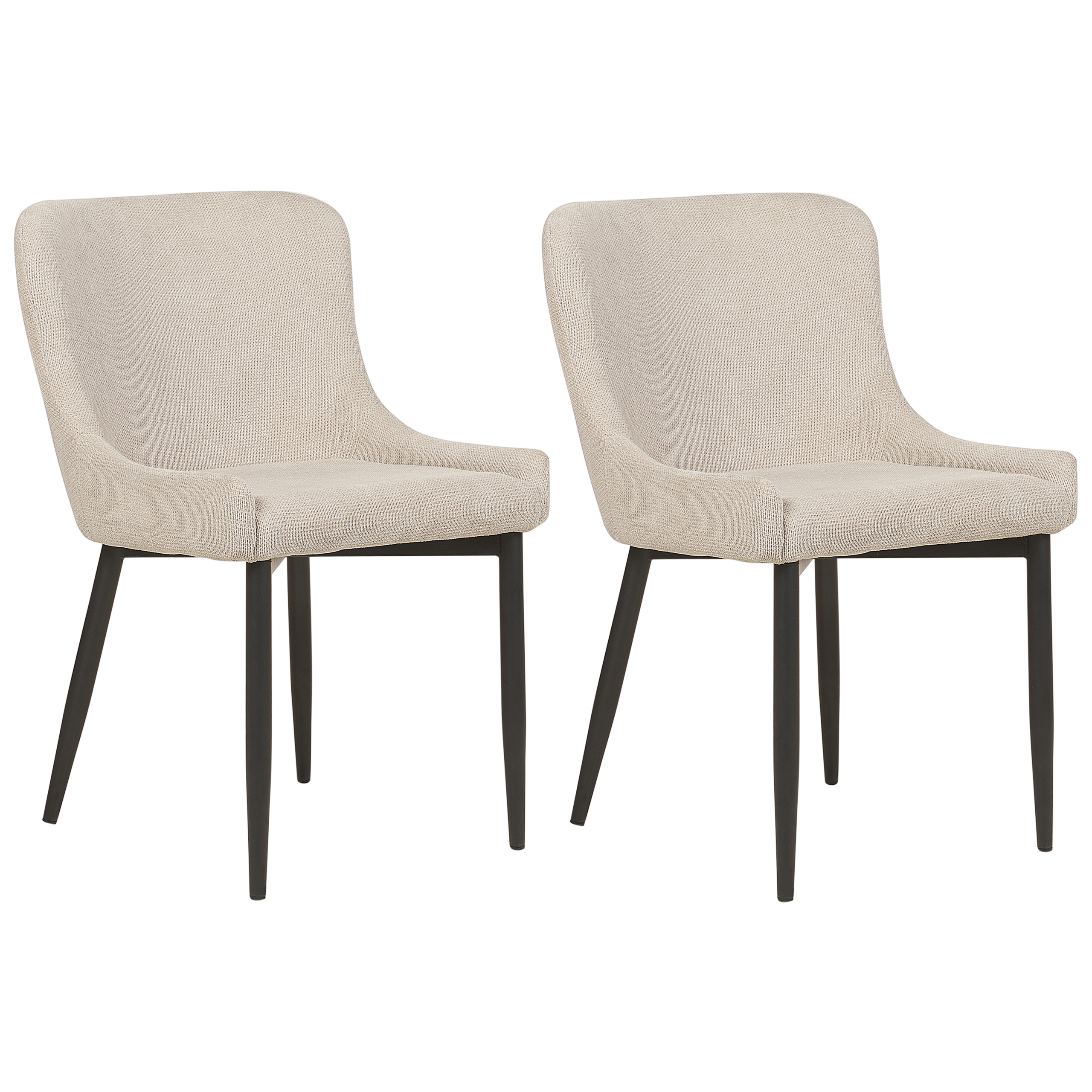 Sæt med 2 spisebordsstole EVERLY Lys Beige