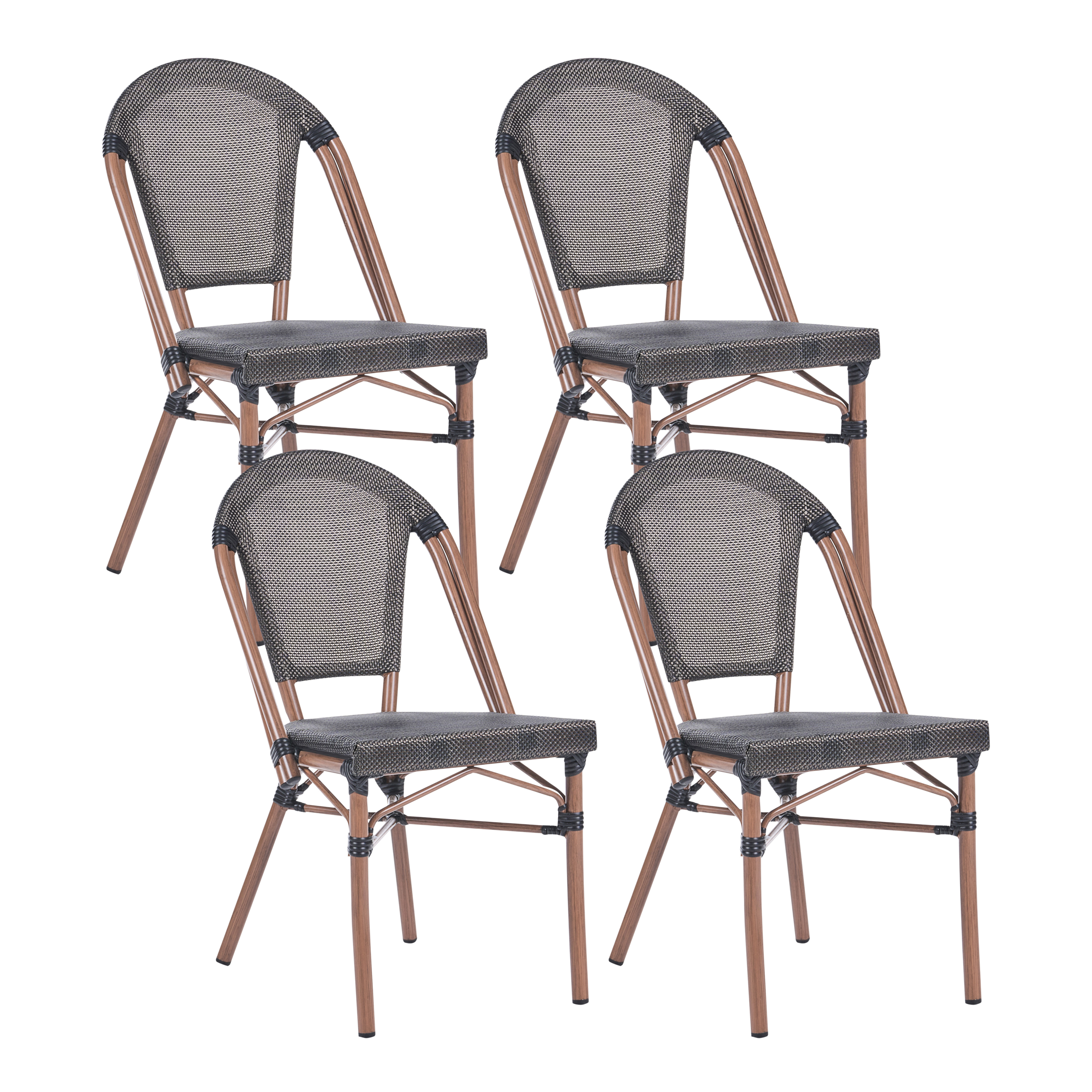 Sæt af 4 havestole RIFREDDO PE-rattan Grå