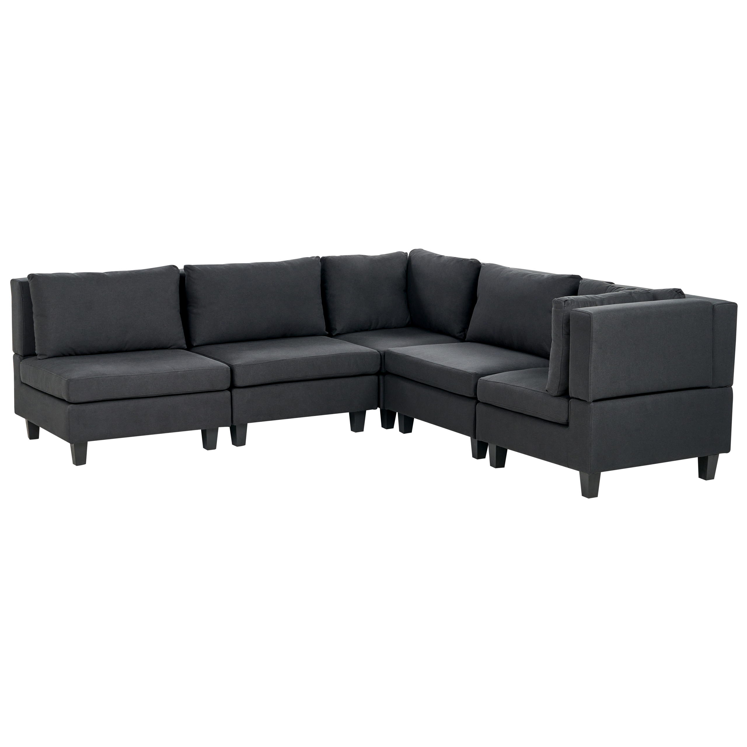 Hjørnesofa modul 5 personers UNSTAD Sort Venstrevendt