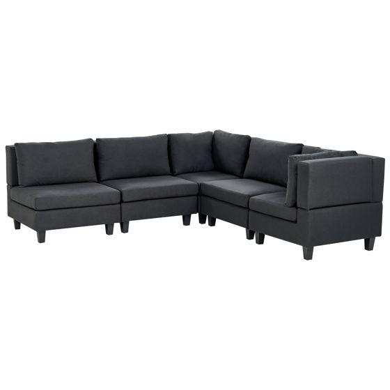 Hjørnesofa modul 5 personers UNSTAD Sort Venstrevendt