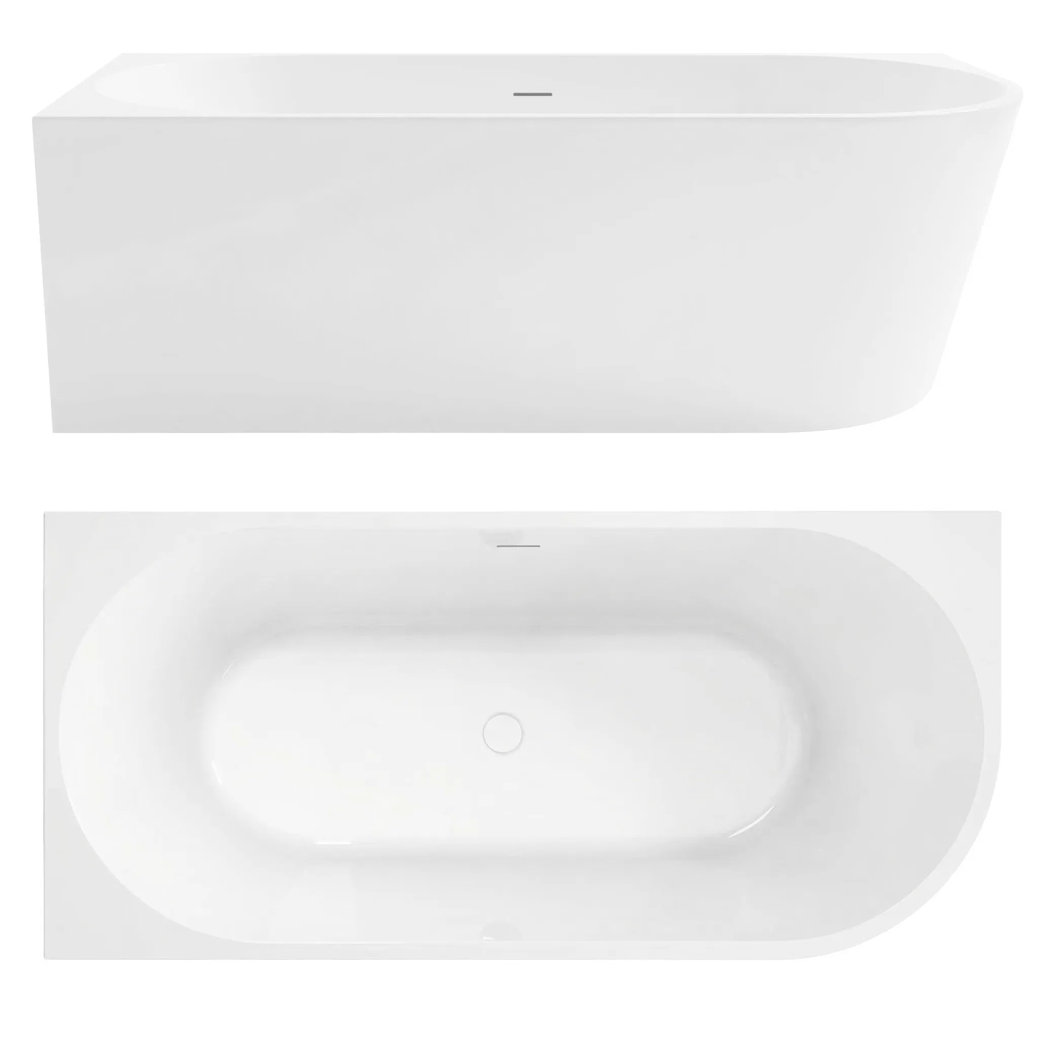 REA hjørnebadekar Bellanto 170 Venstre med sort badekarpropHvid, 169x79,5x58cm