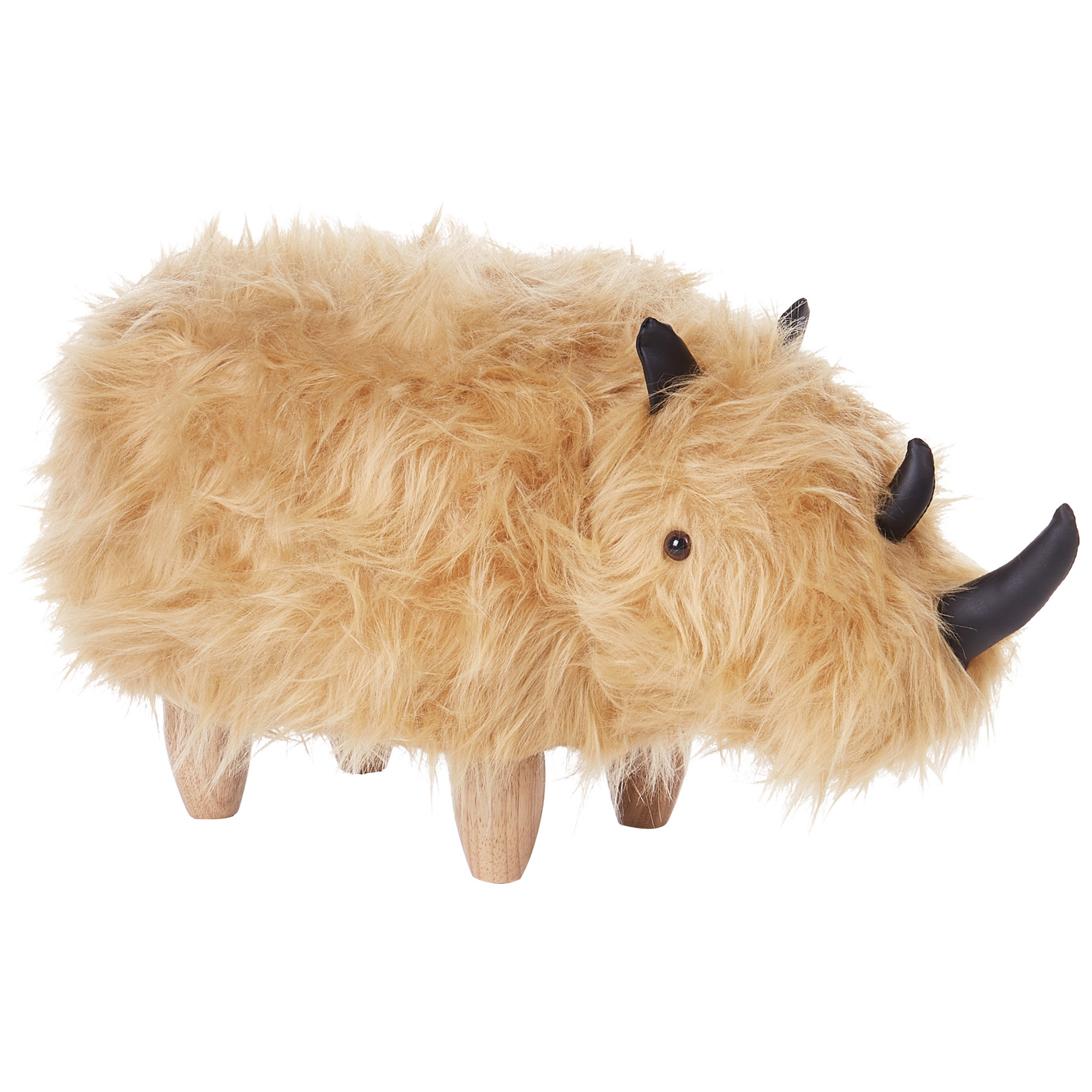 Dyrepuf WOOLLY Næsehorn Kunstig pels Beige