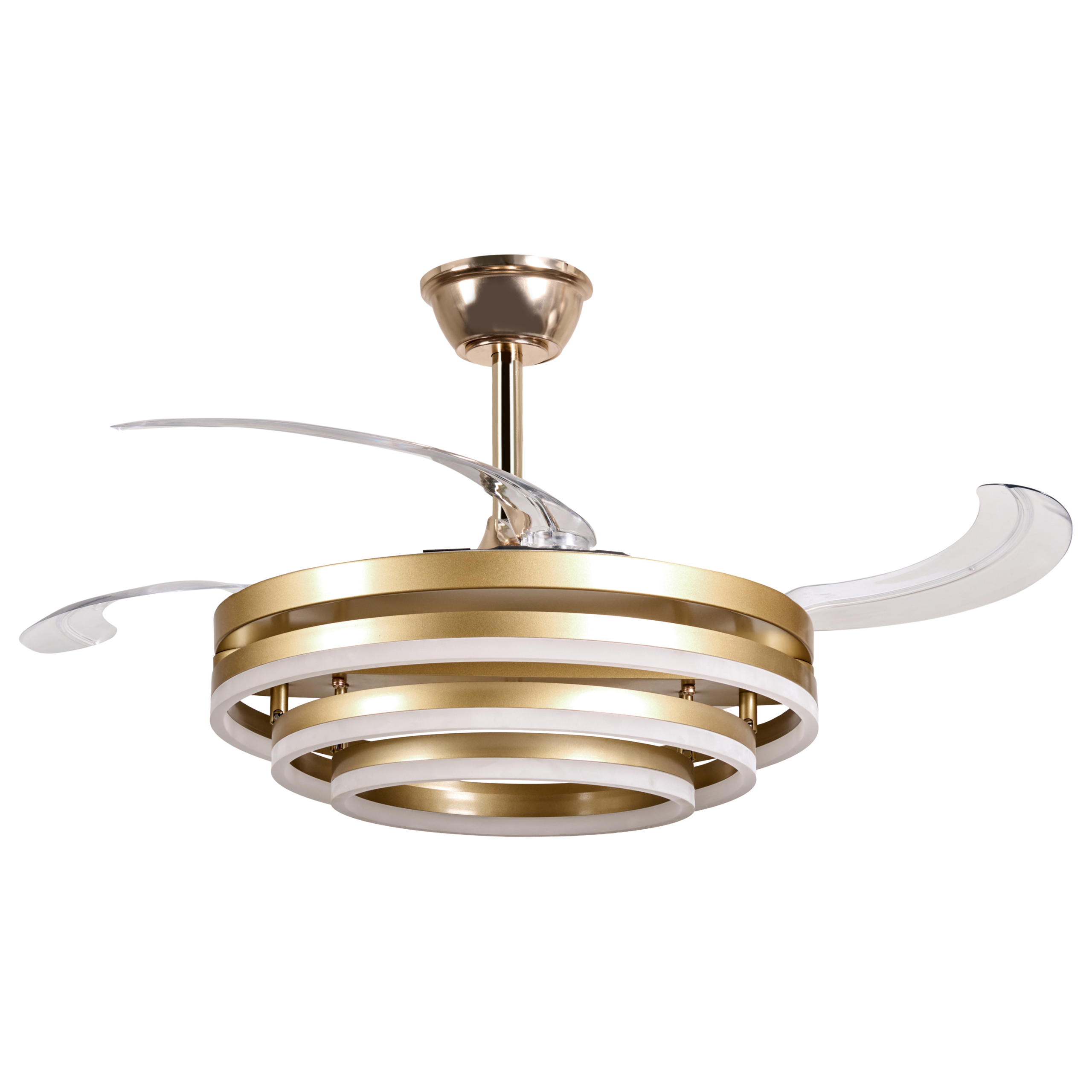 Ventilator med lys AUCILLA Med fjernbetjening LED Guld