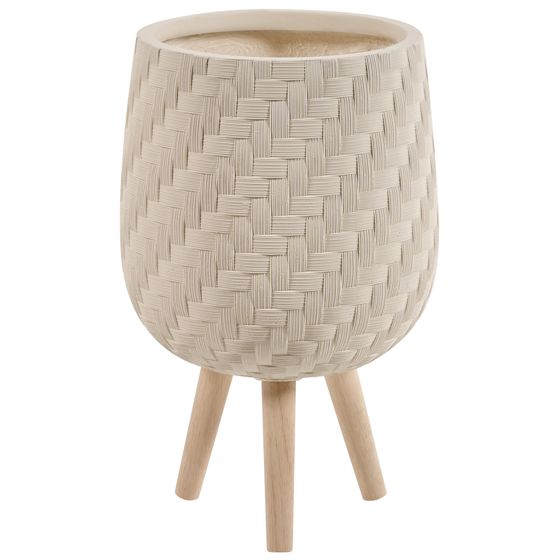 Forhøjet plantekrukke PAVONE 27 cm Lys Beige
