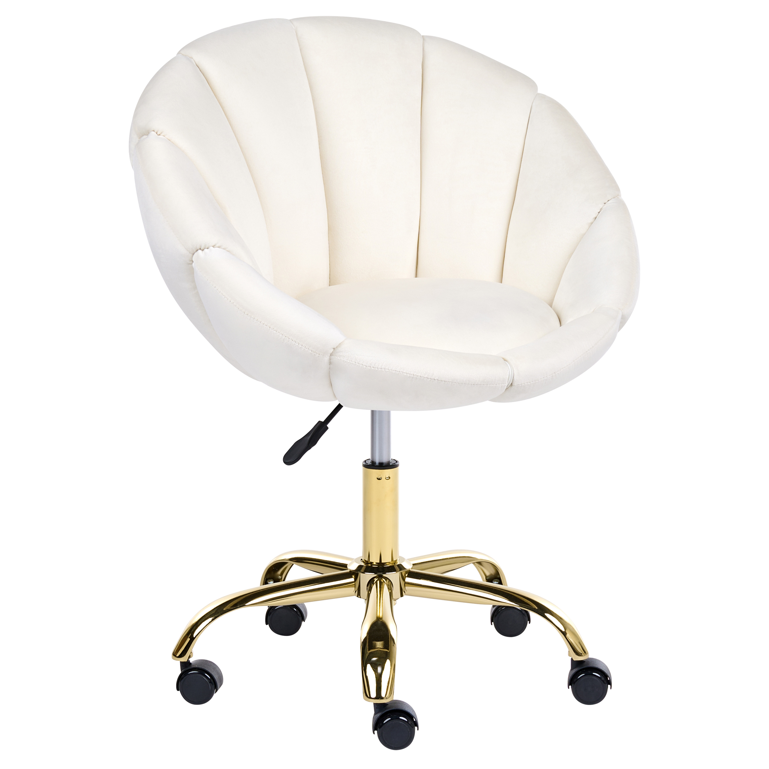 Skrivebordsstol ANNABELLE Velour Cremehvid