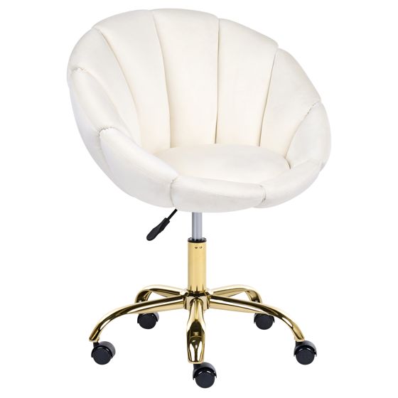 Skrivebordsstol ANNABELLE Velour Cremehvid