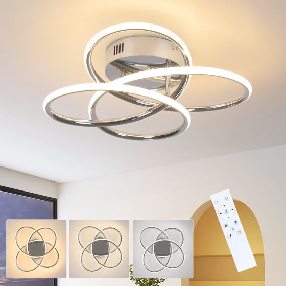 NETTLIFE LED - loftlampe til gangen, dæmpbar, med fjernbetjening, moderne sommerfugledesign, 36 cm, 44 W