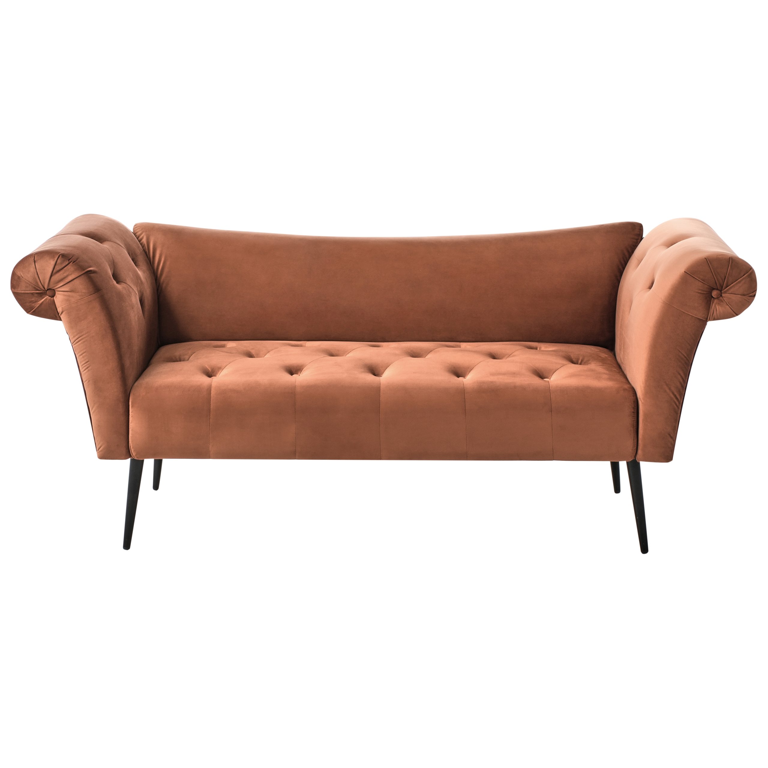 Chaiselong NANTILLY Velour Guldbrun