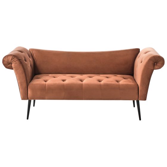 Chaiselong NANTILLY Velour Guldbrun