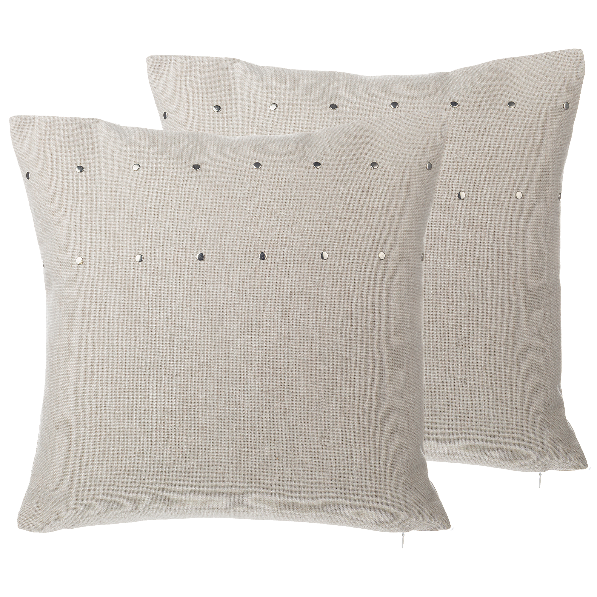Sæt af 2 pyntepuder GAURA 45 x 45 cm Lys Beige Ensfarvet