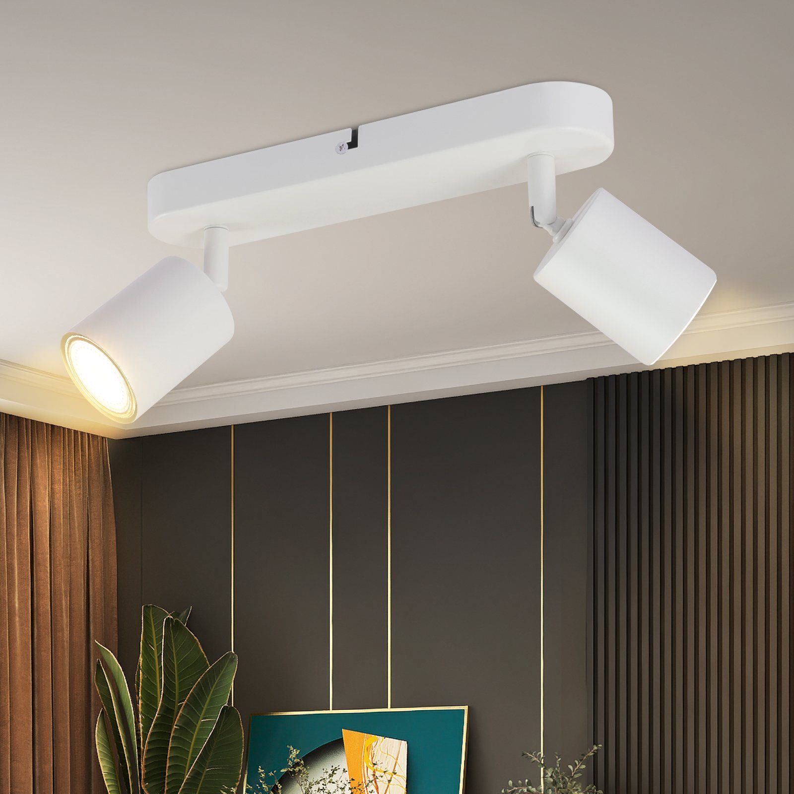 NETTLIFE 2 spotlight sort loftlampe til entré GU10 moderne lampe med drejeligt design