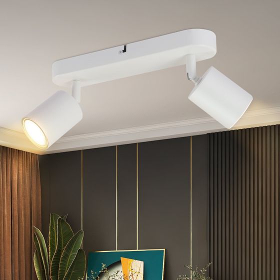 NETTLIFE 2 spotlight sort loftlampe til entré GU10 moderne lampe med drejeligt design