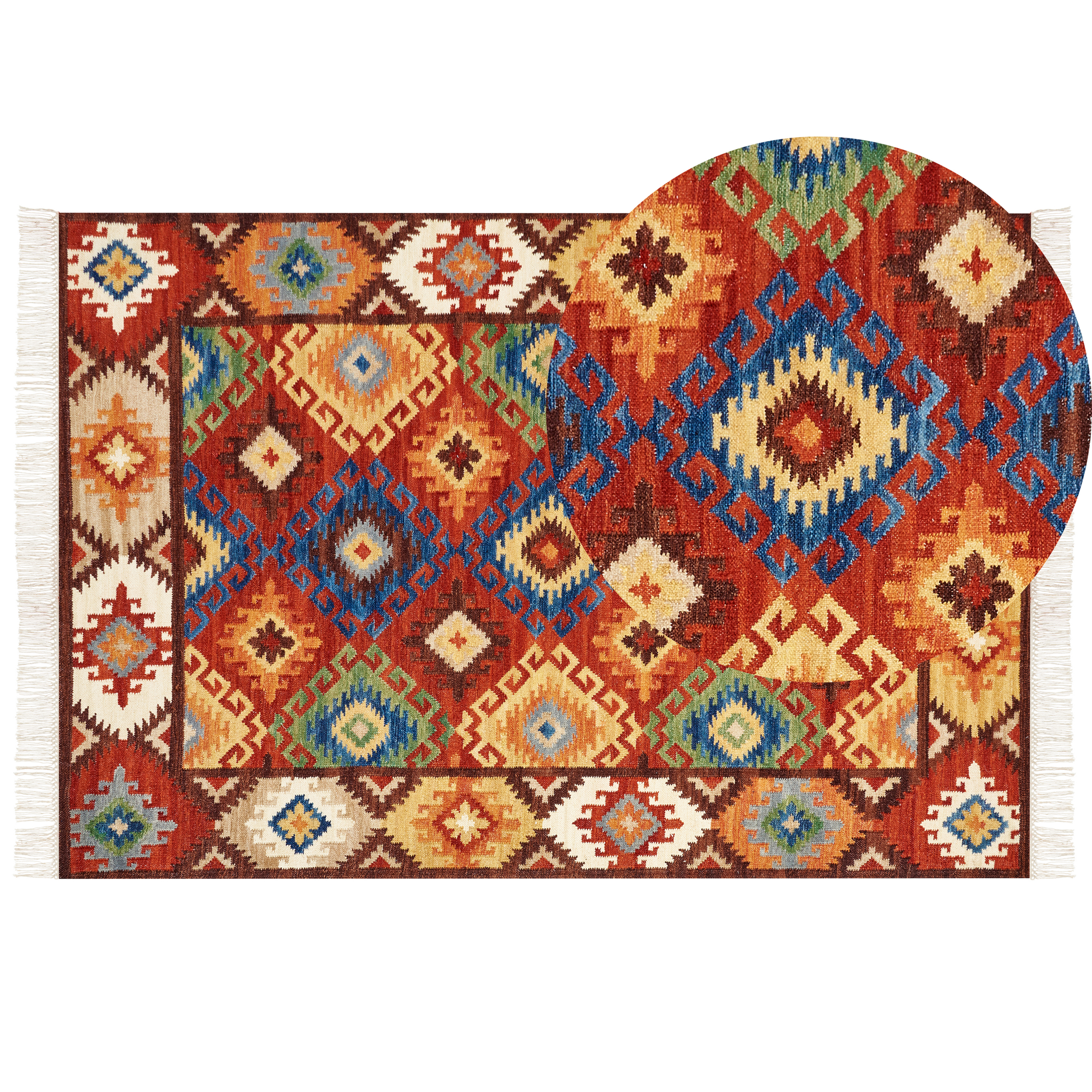 Gulvtæppe ZOVUNI Multifarvet 160 x 230 cm Kelim Uld