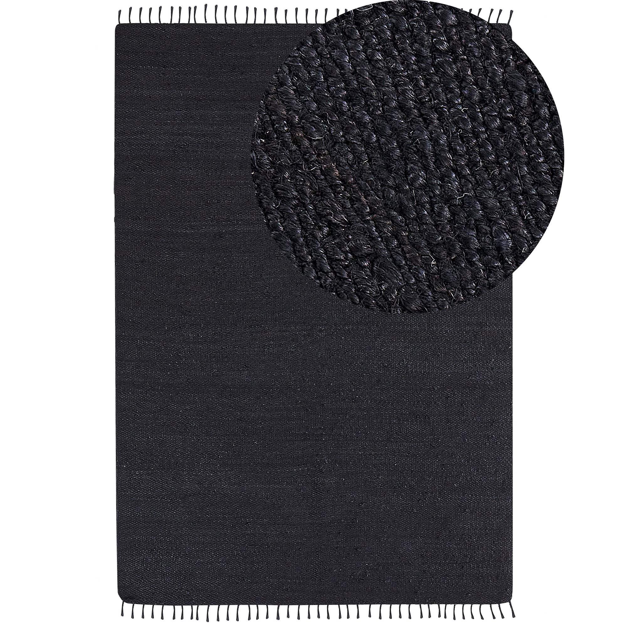 Gulvtæppe SINANKOY Sort 160 x 230 cm Jute