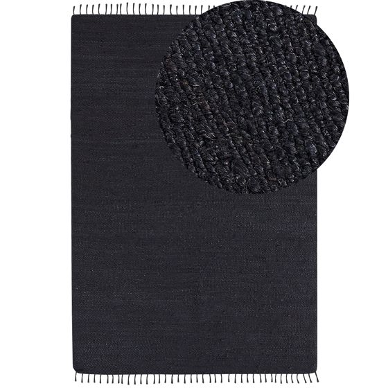 Gulvtæppe SINANKOY Sort 160 x 230 cm Jute
