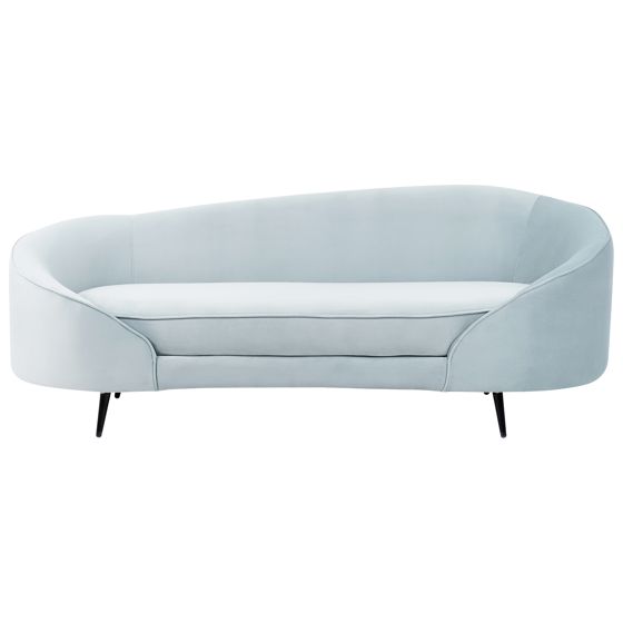 Sofa 2 personers SAVAR Velour Himmelblå