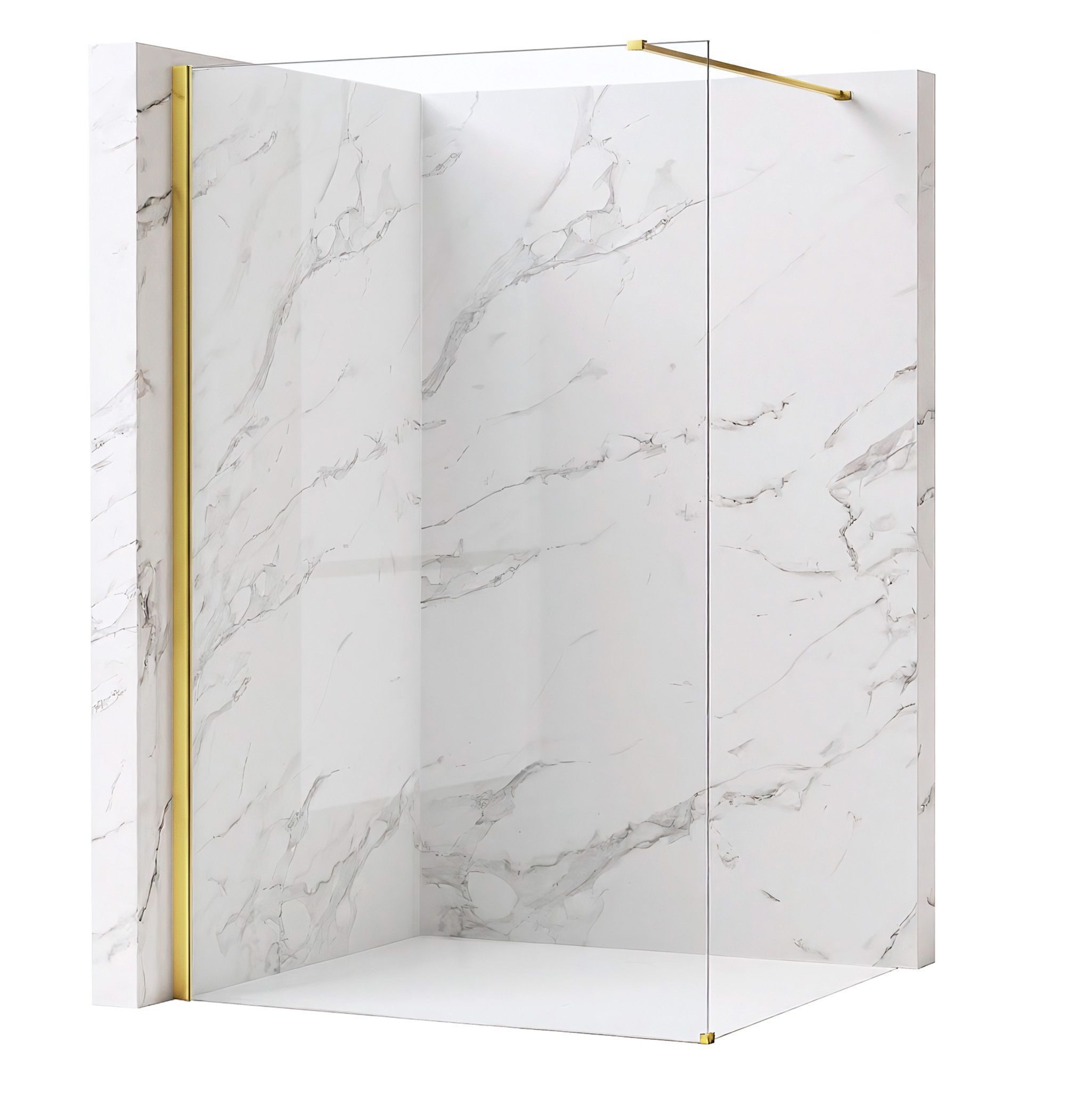 REA brusevæg Flexi Transparent 90 Guld, 120x90x195cm