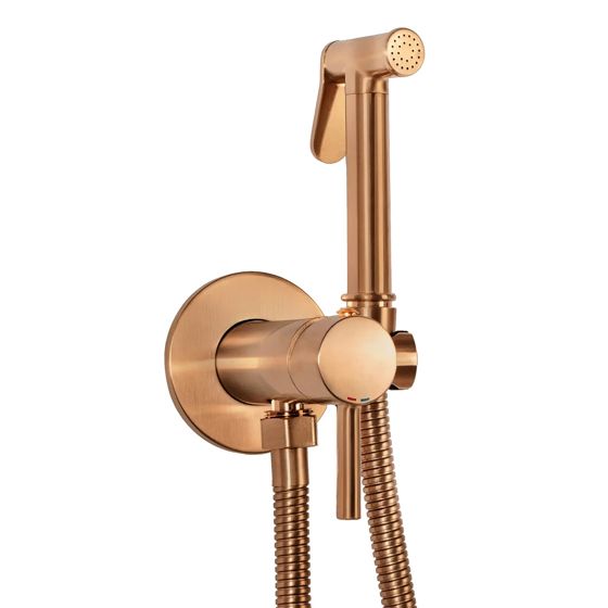 REA bidetarmatur LOOP LUNGO Børstet kobber, 13,5x7,5x11cm