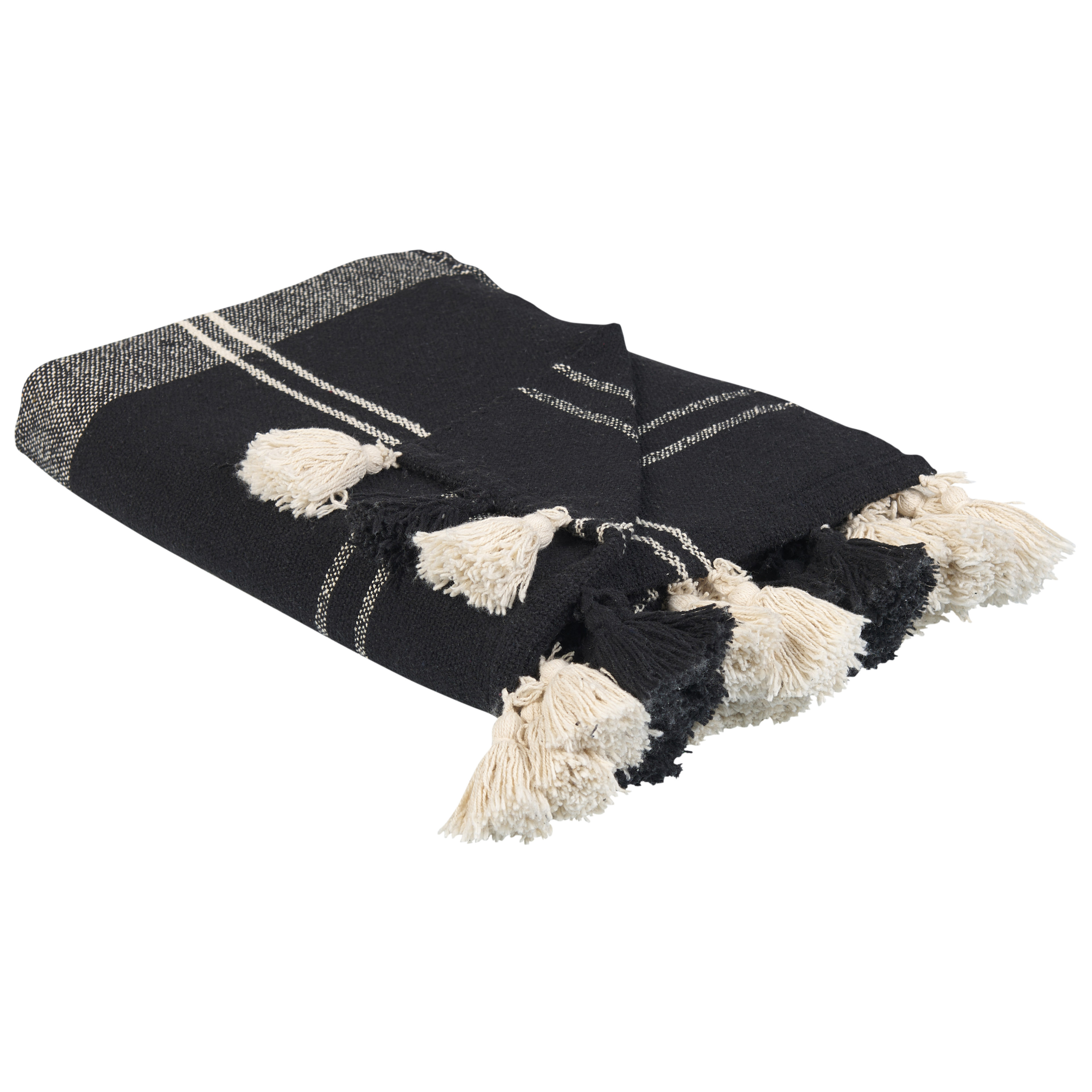 Plaid KULAC Bomuld 130 x 170 cm Sort