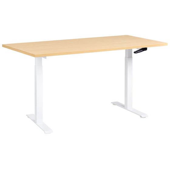 Manuelt justerbart hæve sænkebord DESTINES 160 cm 72 cm Lysebrun/hvid