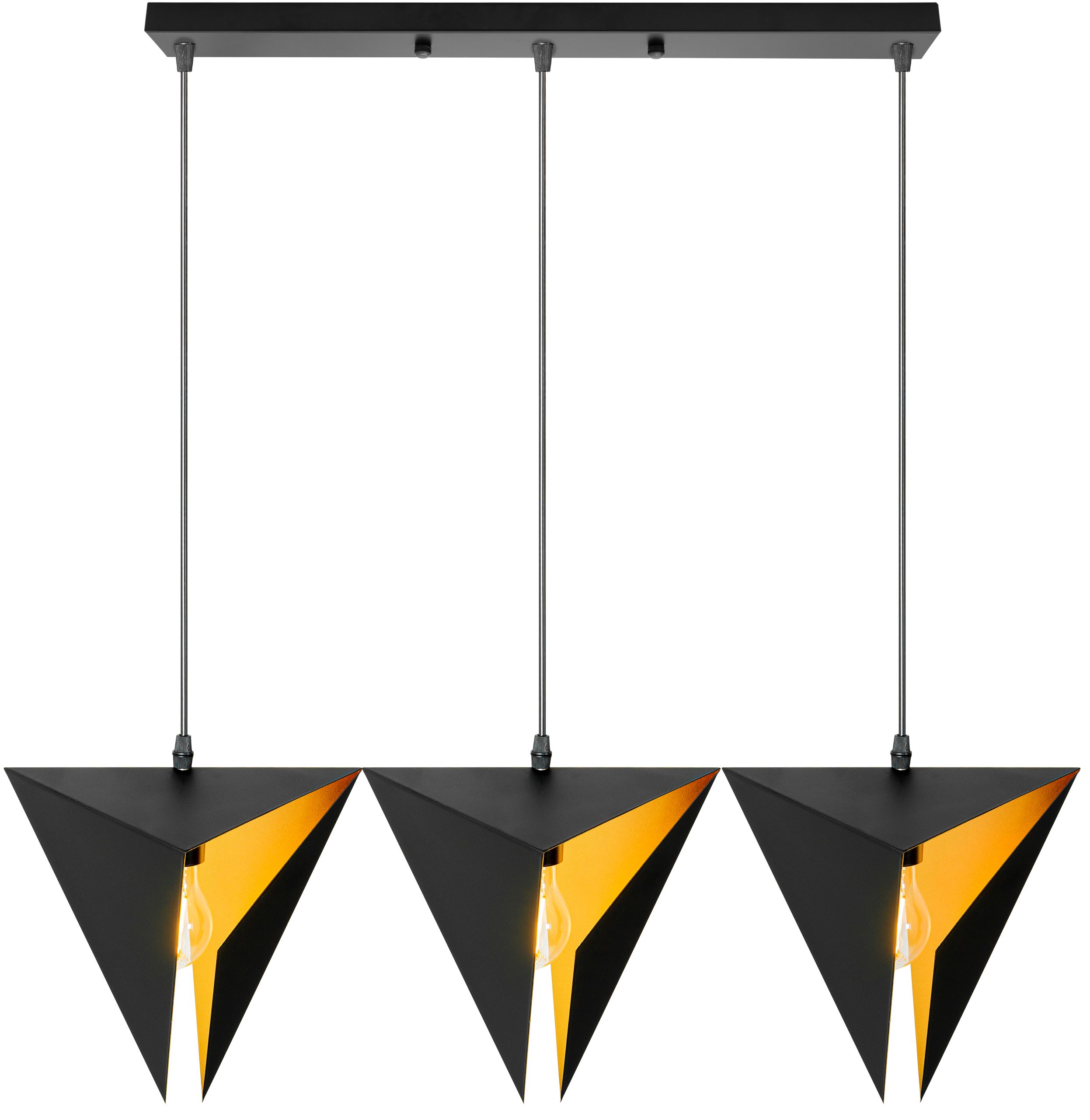 TOOLIGHT hængende loftlampe APP254-3CP Sort 23x50x25cm