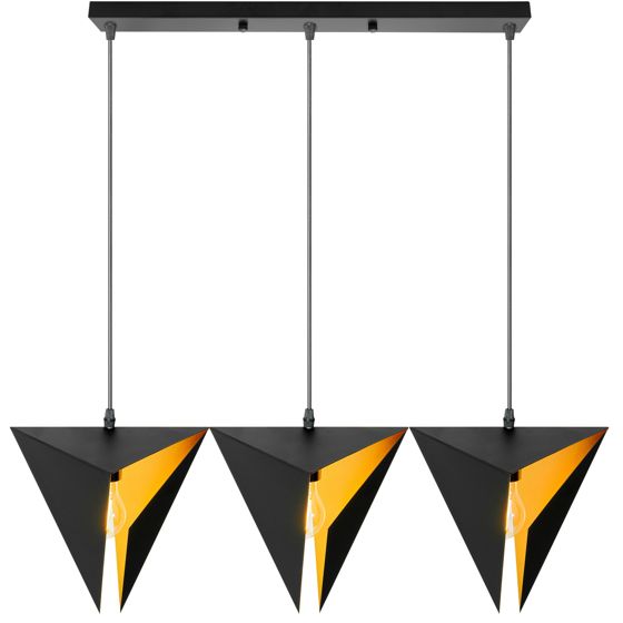 TOOLIGHT hængende loftlampe APP254-3CP Sort 23x50x25cm