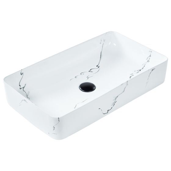 Vask til bordplade HOPI 61 x 35 cm Keramik Hvid marmor