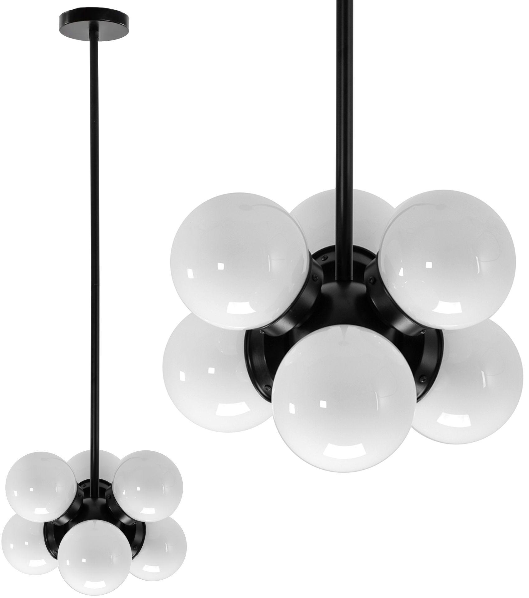 TOOLIGHT hængende loftlampe APP904-6CP LOFT Sort 35x35x132cm