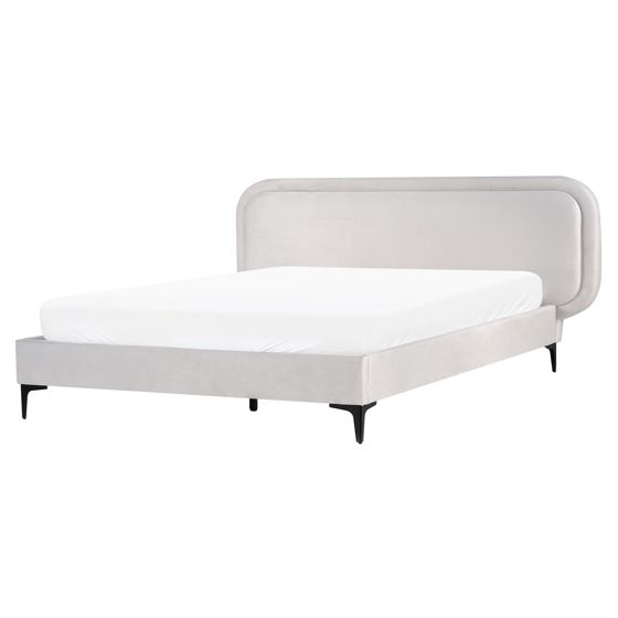 Seng Velour SUZETTE 160 x 200 cm Lysegrå