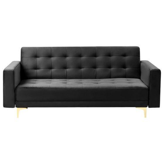 Sovesofa 3 personers ABERDEEN Velour Sort