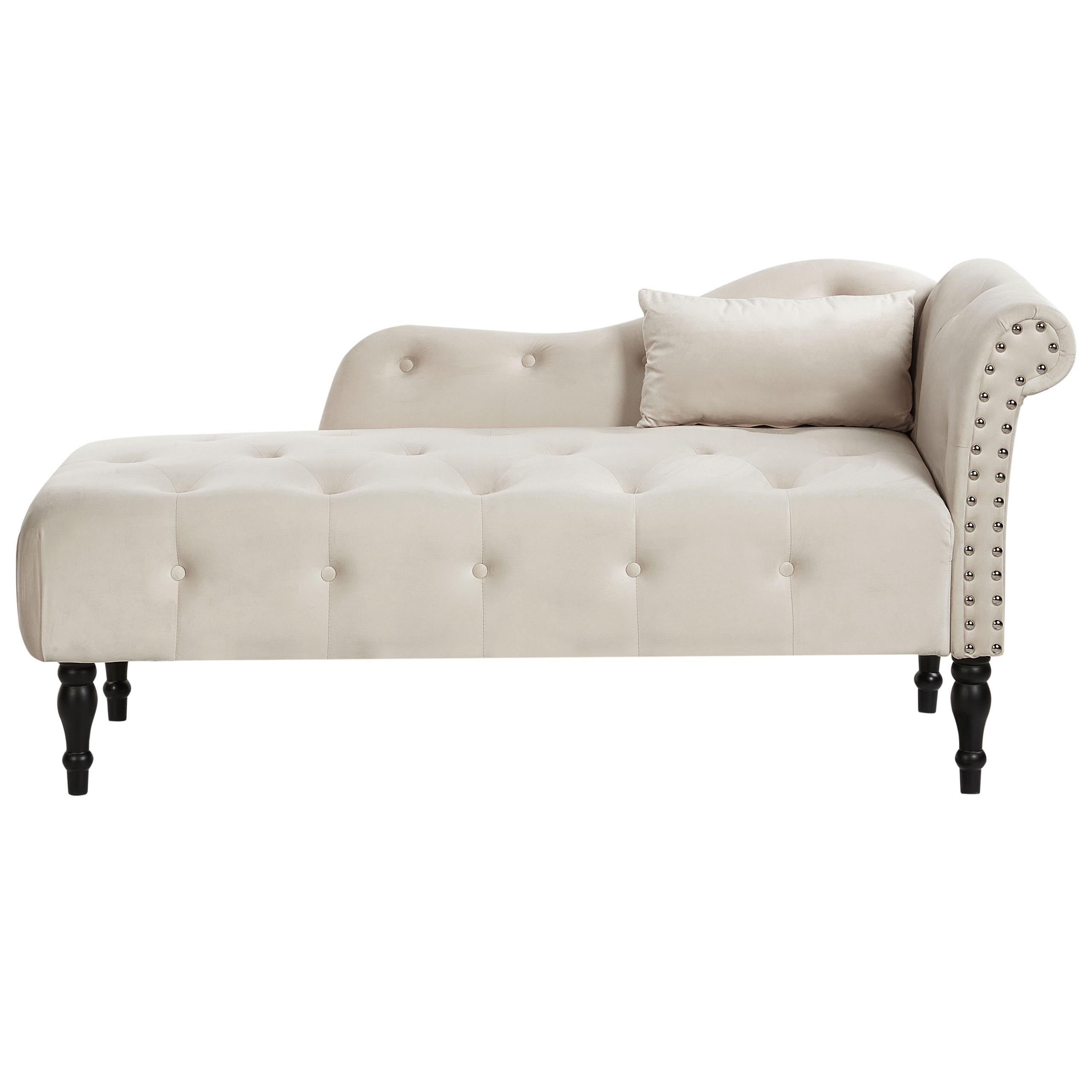Højrevendt chaiselong IVRY Velour Lys Beige