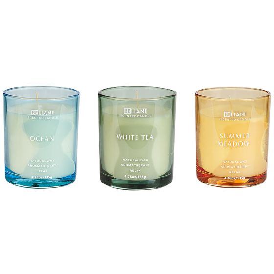 Sæt med 3 duftlys SHEER JOY Soja voks Fresh notes