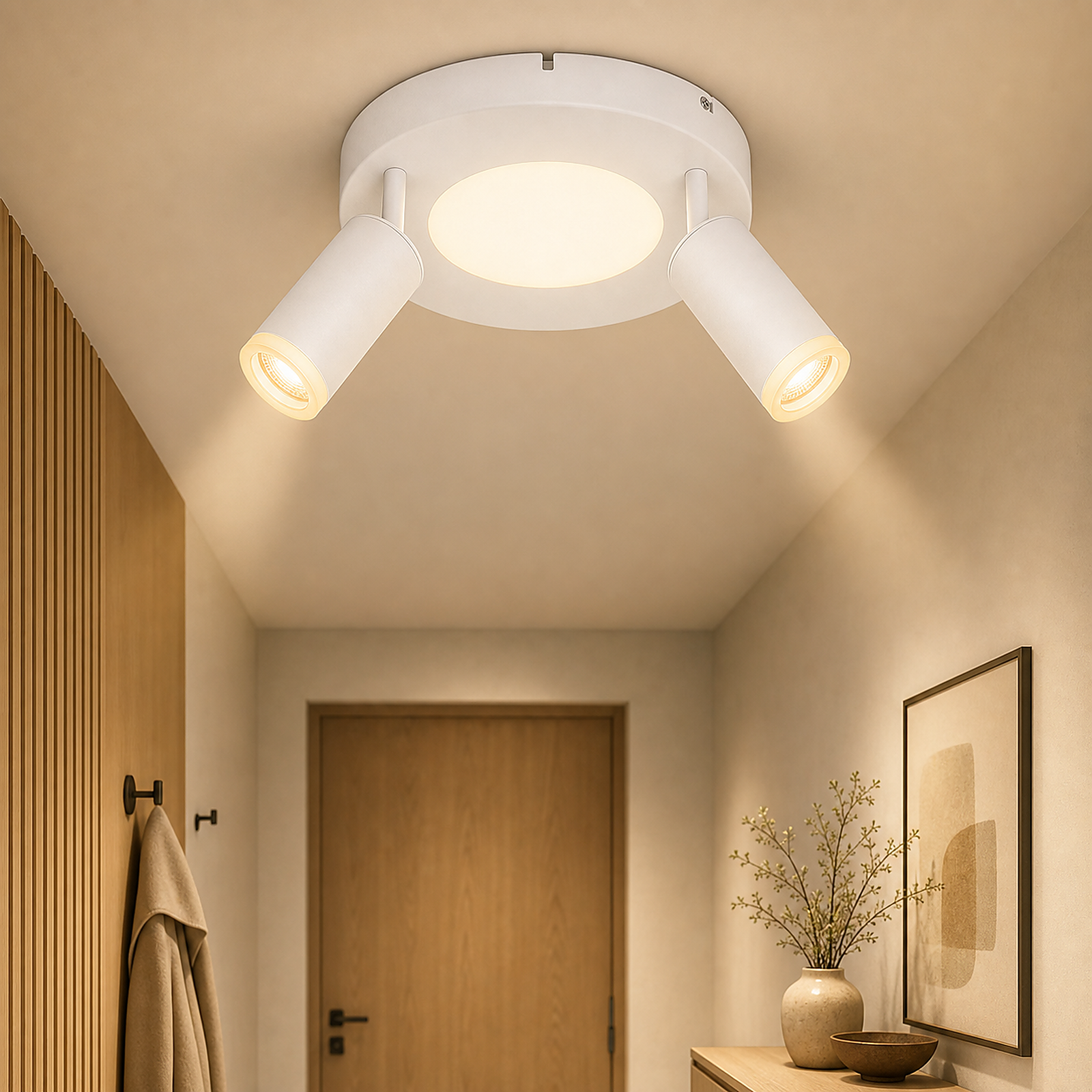 NETTLIFE Loftspotlight 2 lamper GU10 20W til soveværelse 3000k Drejbar 350° metaldrejefunktion