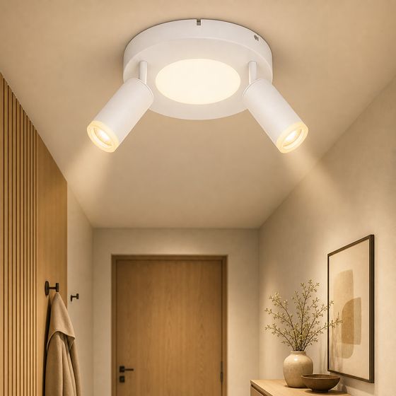NETTLIFE Loftspotlight 2 lamper GU10 20W til soveværelse 3000k Drejbar 350° metaldrejefunktion