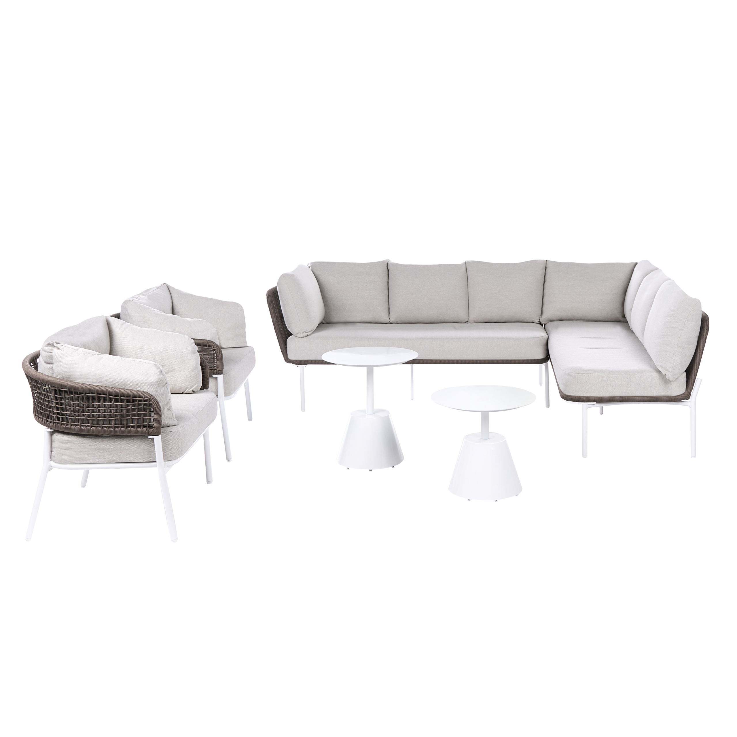 havesofasæt 7 personers ROBELLA med sofabord Beige