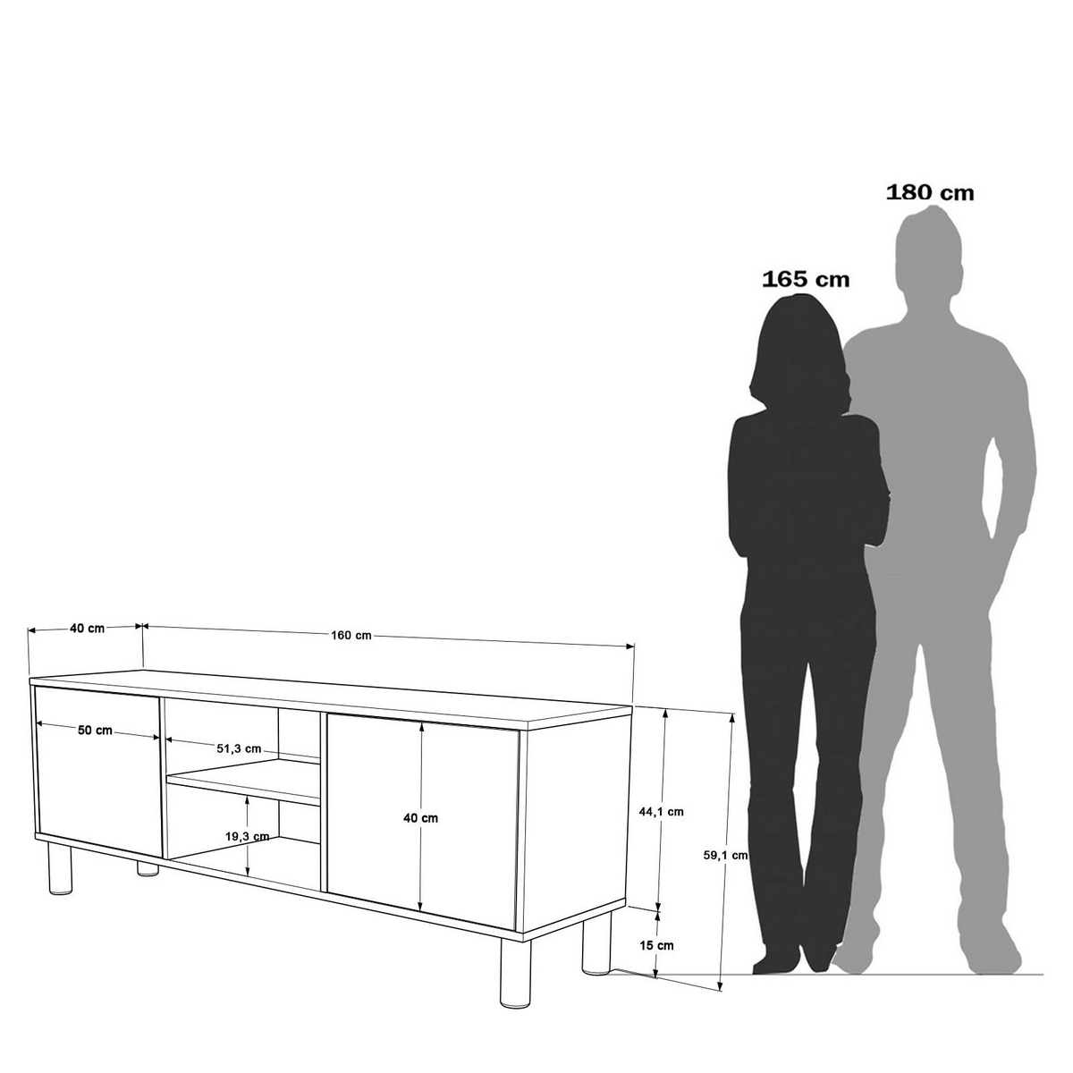 Norda Design TV-bord Horizon 40 x 160 x 59.1 cm