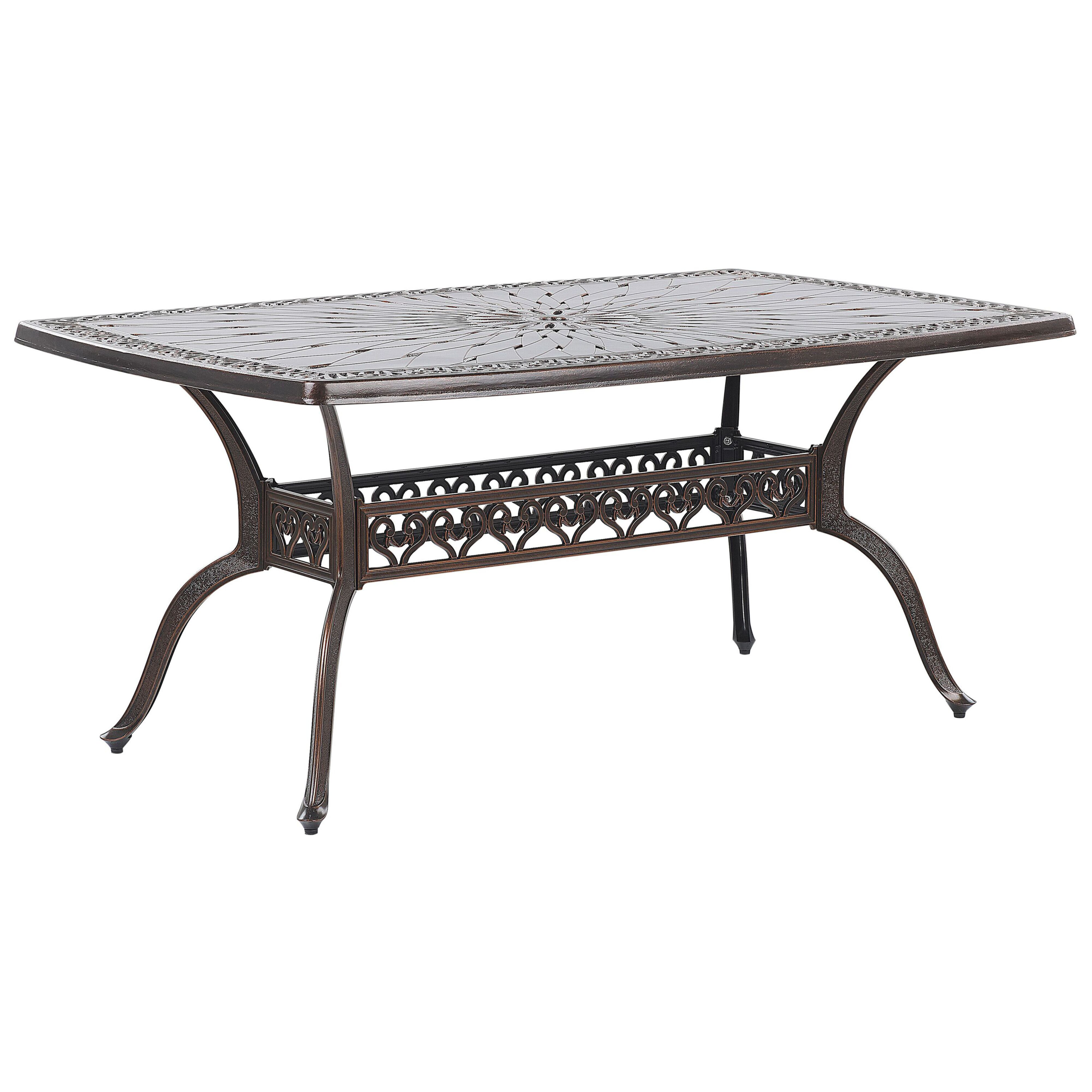 Havebord LIZZANO 165 cm 102 cm Metal Mørkebrun