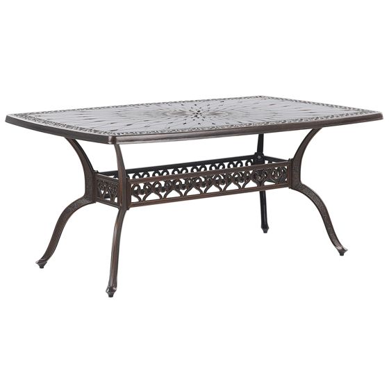 Havebord LIZZANO 165 cm 102 cm Metal Mørkebrun