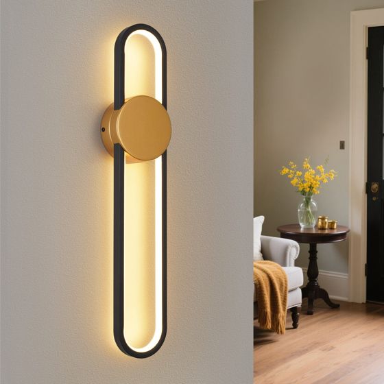 NETTLIFE LED væglampe - 12 W - 60 cm trappelampe - guld - moderne design - varm hvid 3000 K - minimalistisk væglampe