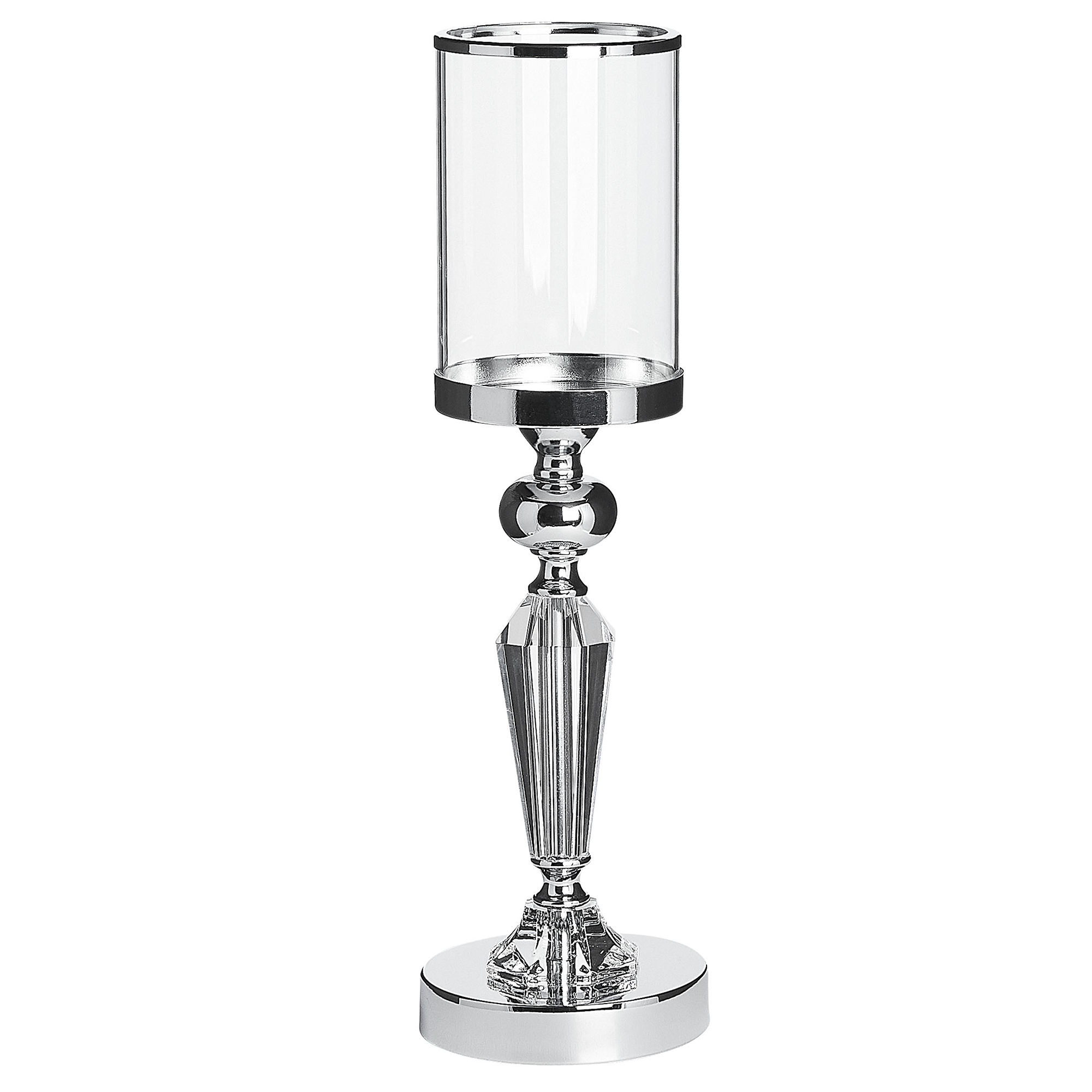 Lysestage BONAO 42 cm Glas Sølv