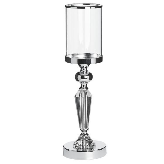 Lysestage BONAO 42 cm Glas Sølv