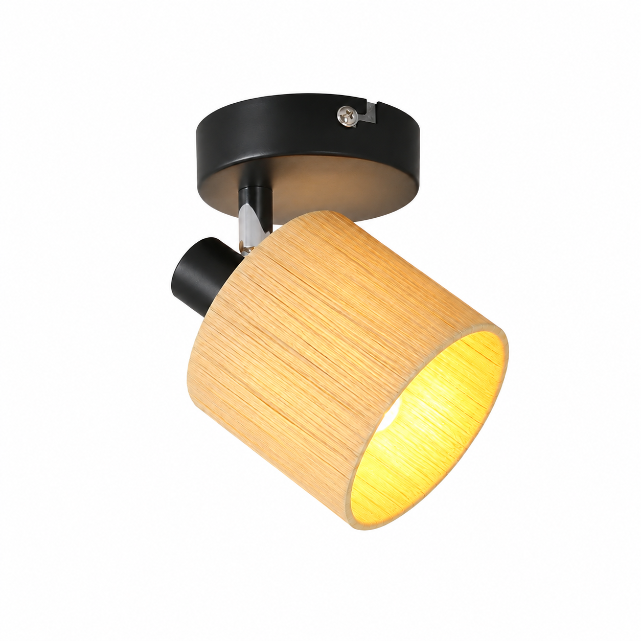 NETTLIFE loftspotlight med 1 flamme, sort E14, loftslampe af naturpapir til soveværelse
